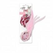 AFP Shabby Chic Cat Flower & Feather Ball - Pink